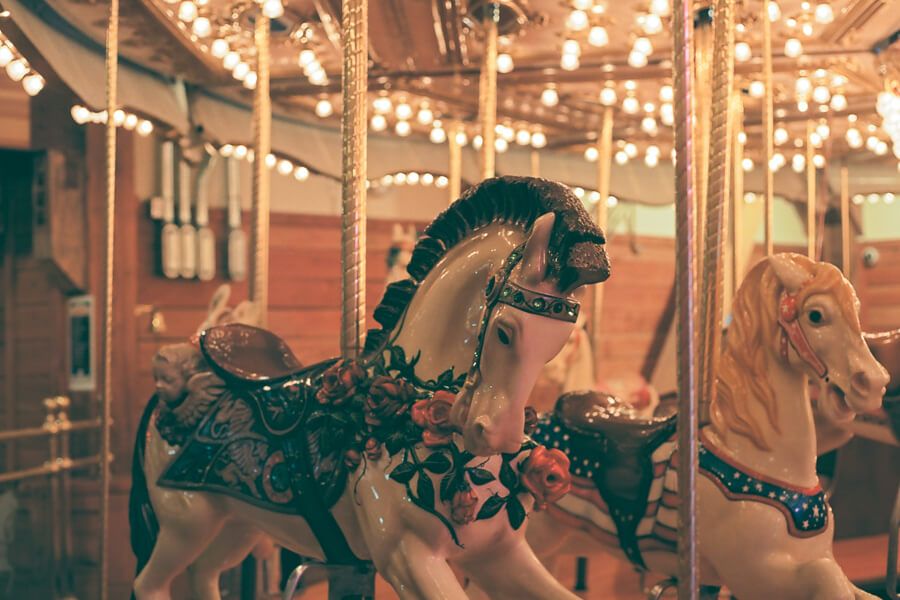 Closeup of a horse on the carousel