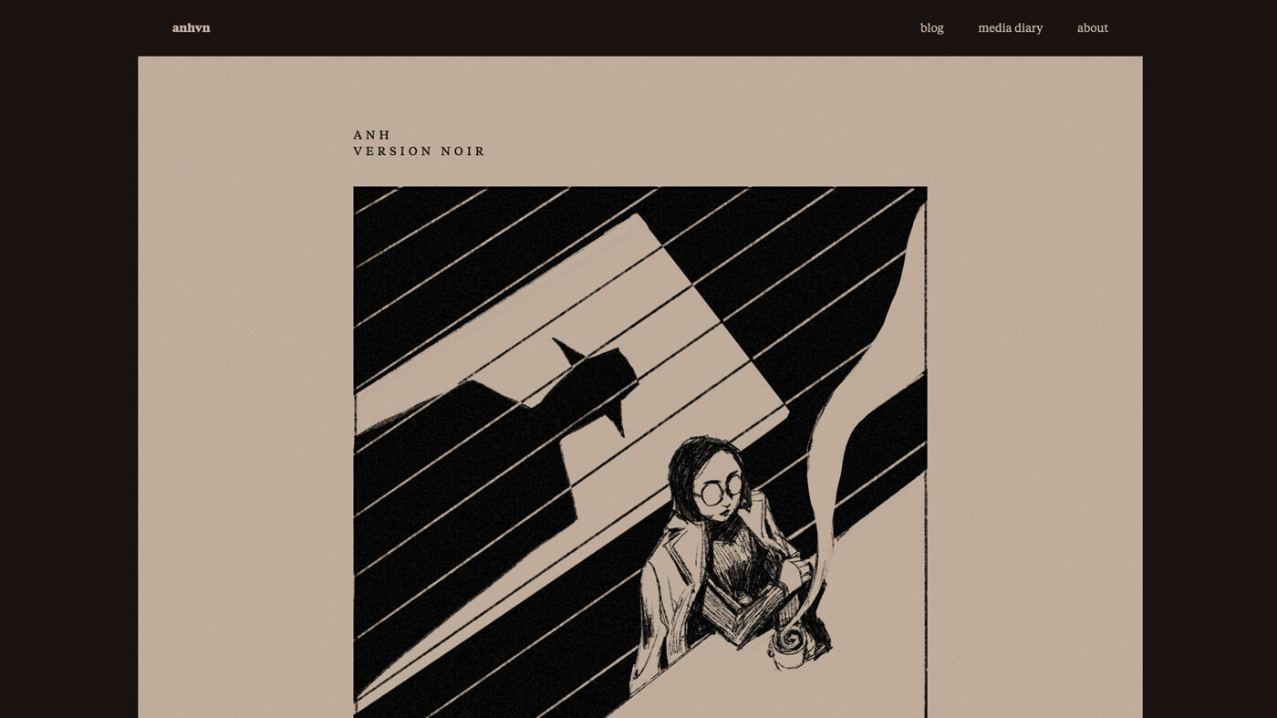 Homepage screenshot, showing the title 'Anh Version Noir', and the first panel.
