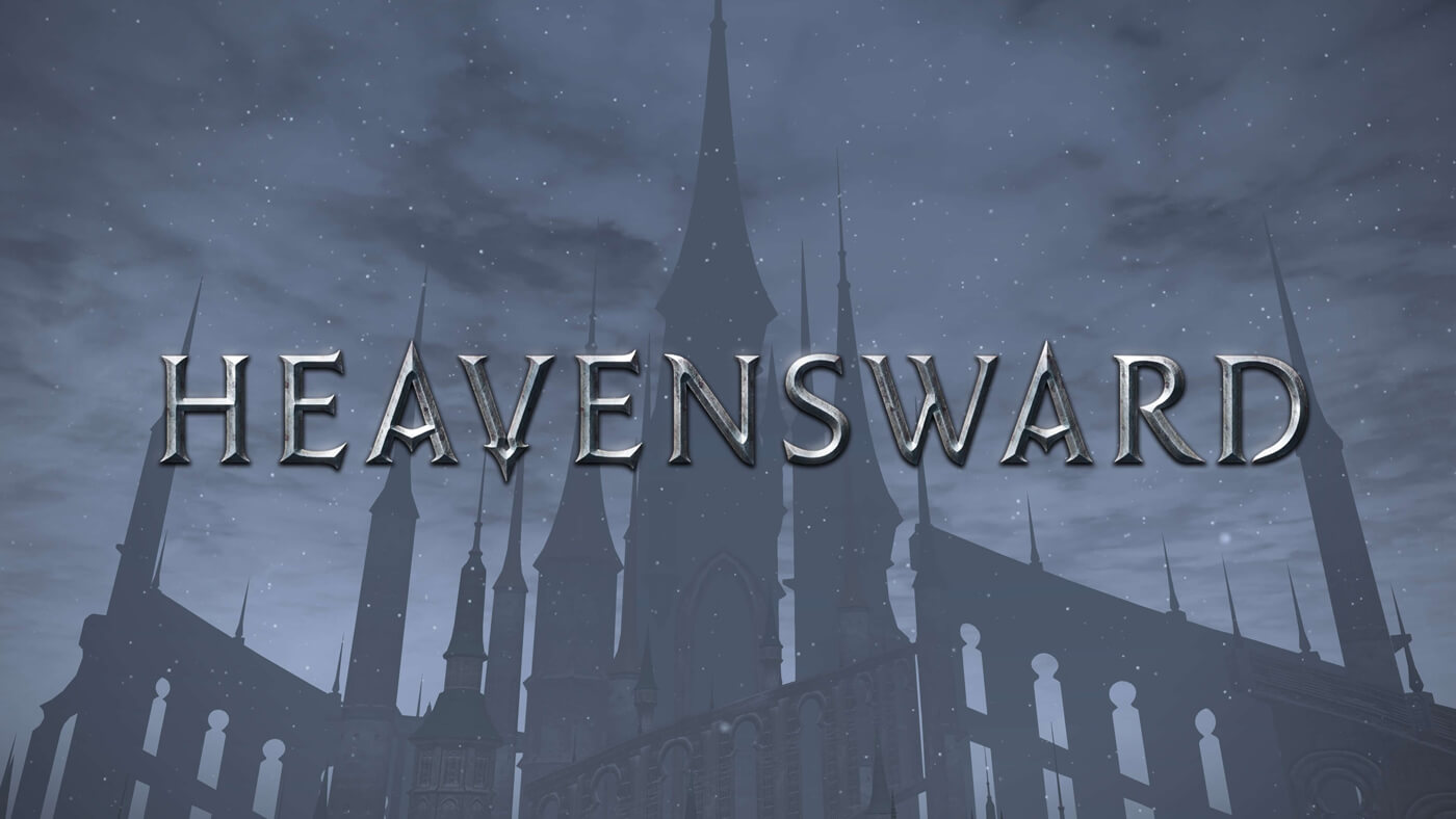 Final Fantasy screenshot that just says 'Heavensward' in huge letters across the screen.