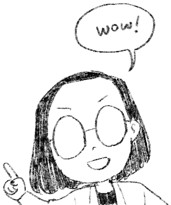 Doodle of me pointing and saying 'wow!'