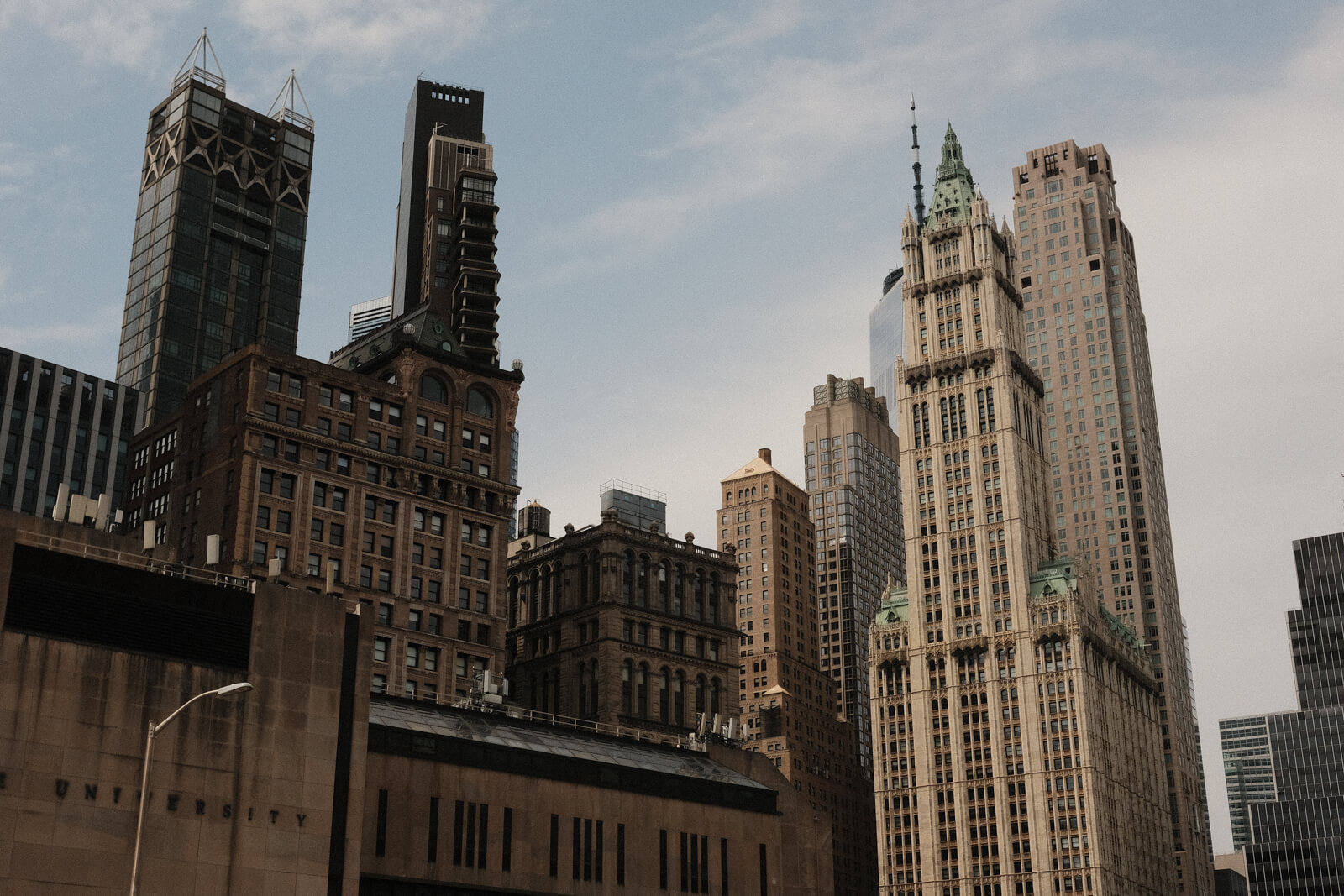 A bunch of tall buildings.