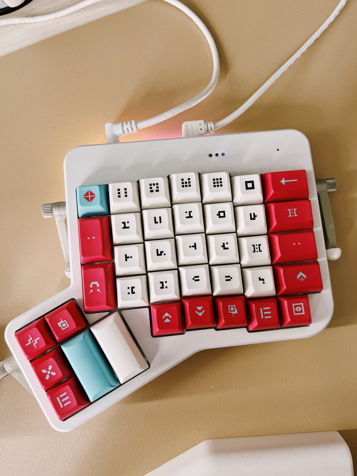 Close up of right side of keyboard.