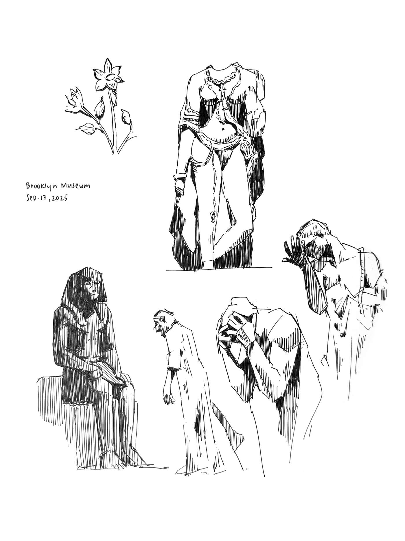 Closeup of sketches.