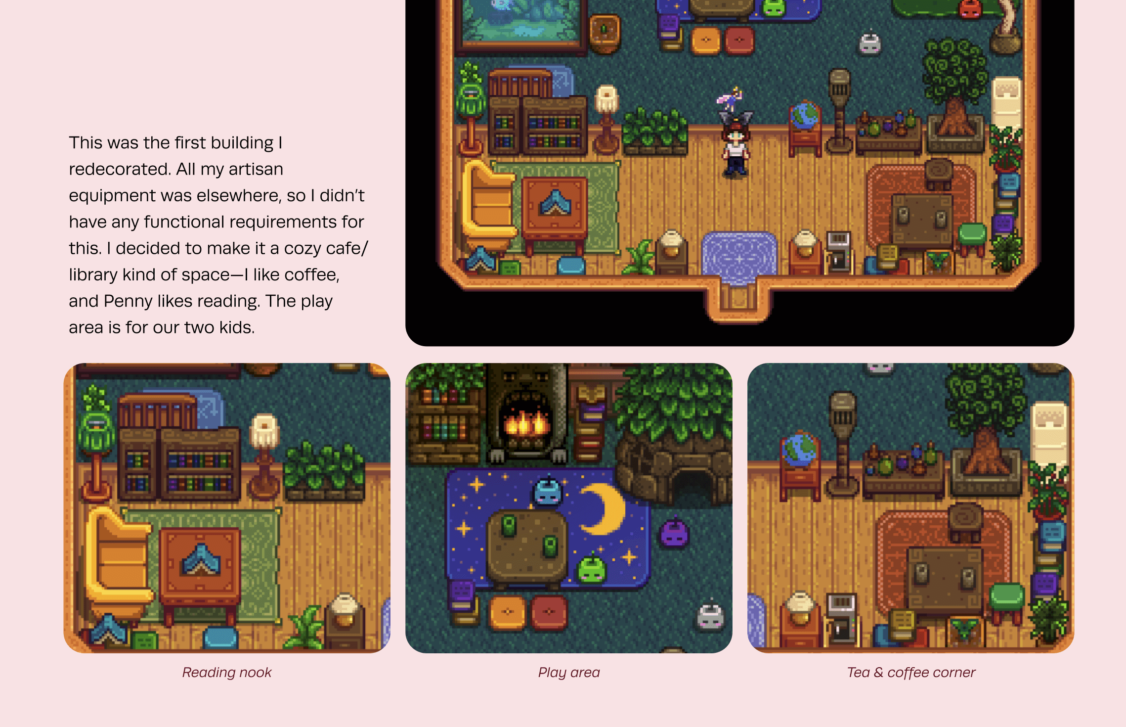 Blog snippet, where I explain my shed design with screenshots of various sections.