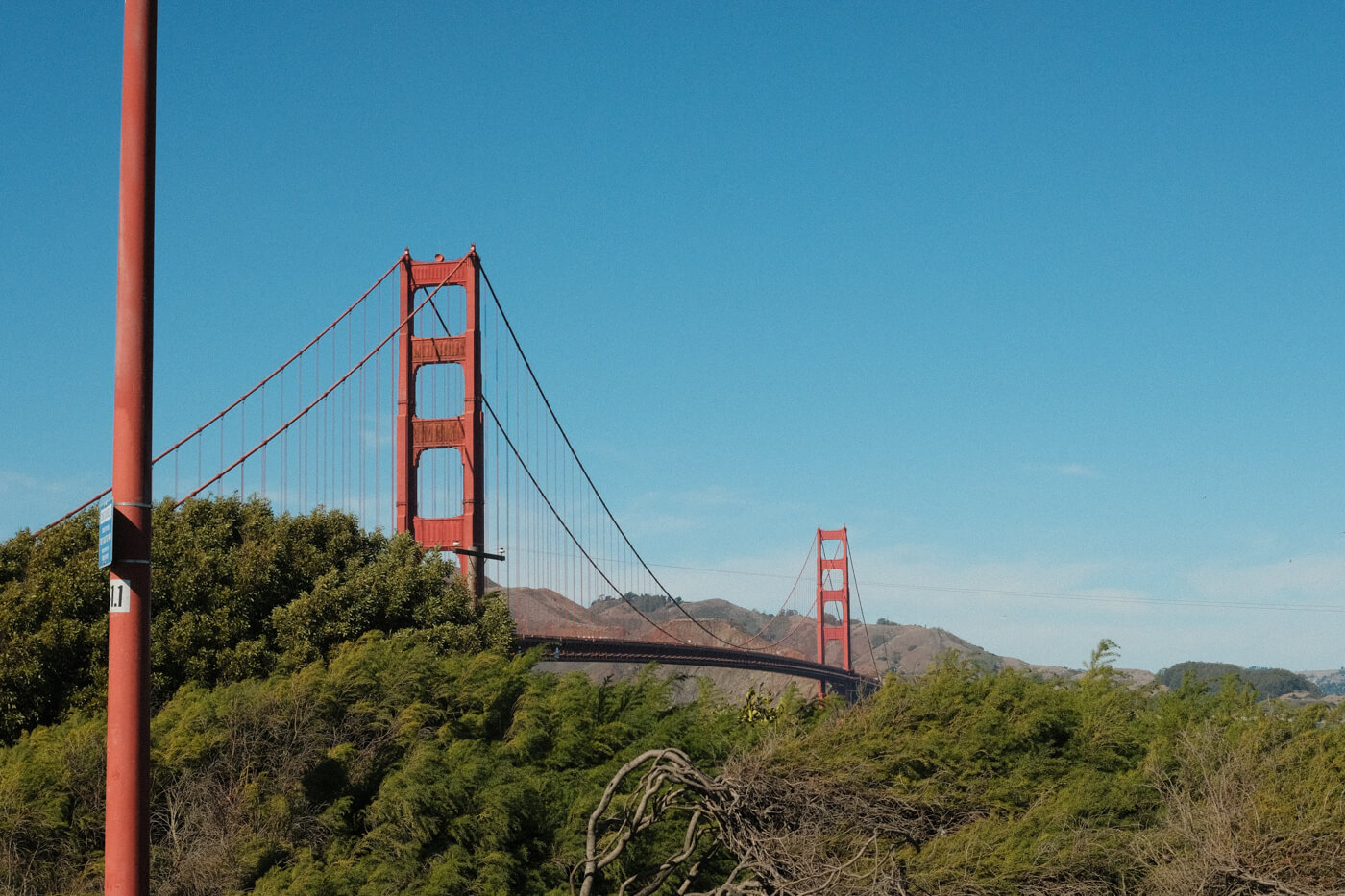 The Golden Gate bridge, at the most boring angle.
