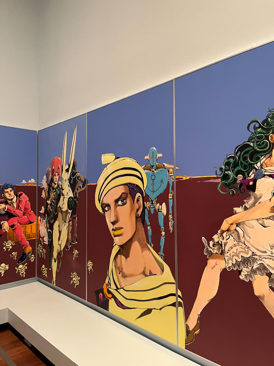 A series of Jojo paintings.